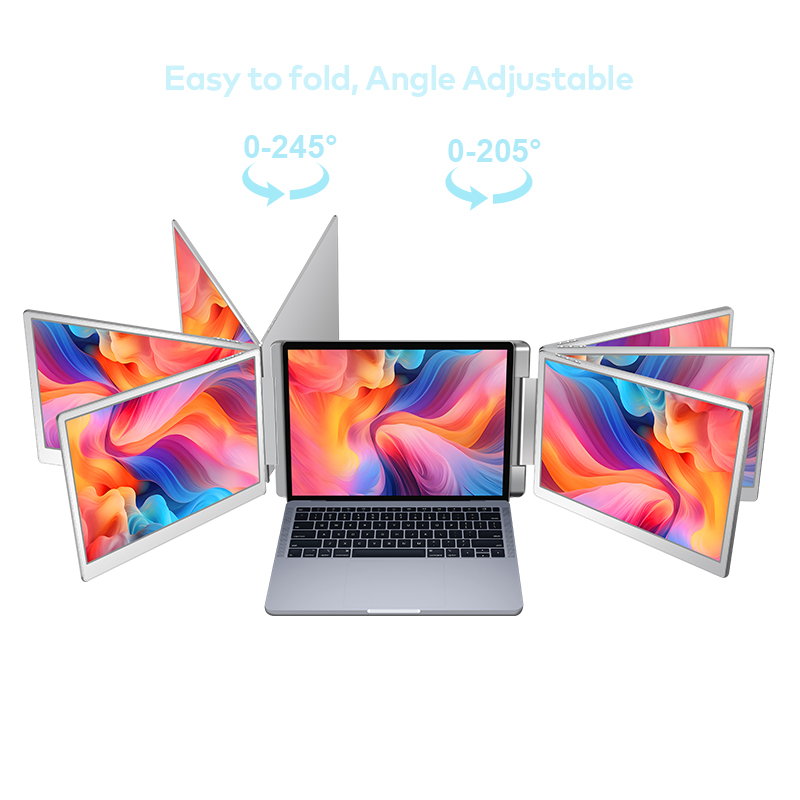 Monitor Stand - จอภาพพกพาแบบสองจอ LCD ขนาด 14 นิ้ว ใช้งานร่วมกับแล็ปท็อปขนาด