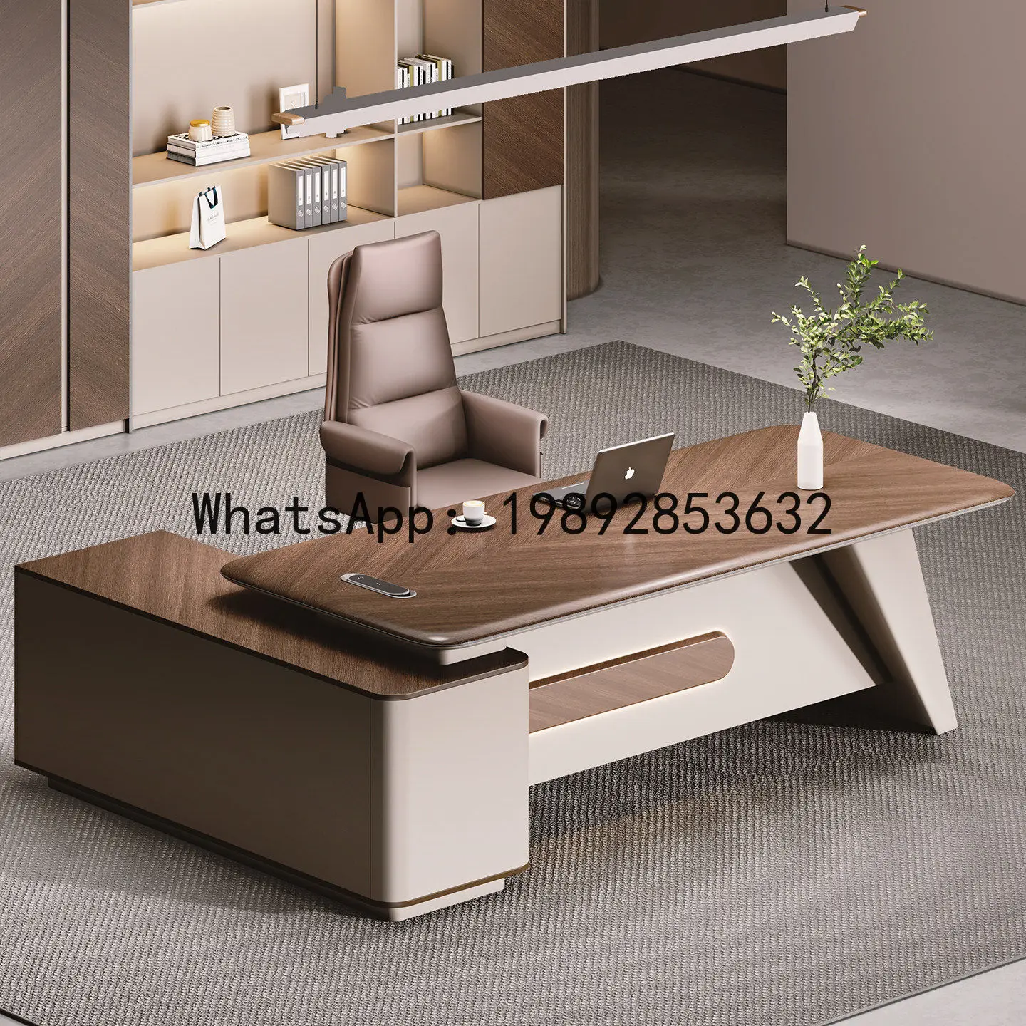 Office Chair - ชุดโต๊ะทำงานผู้บริหาร H5.15 - ชุดโต๊ะและเก้าอี้สำนักงานครบชุด, โต๊ะผู้บริหาร, โต๊ะผู้จัดการ