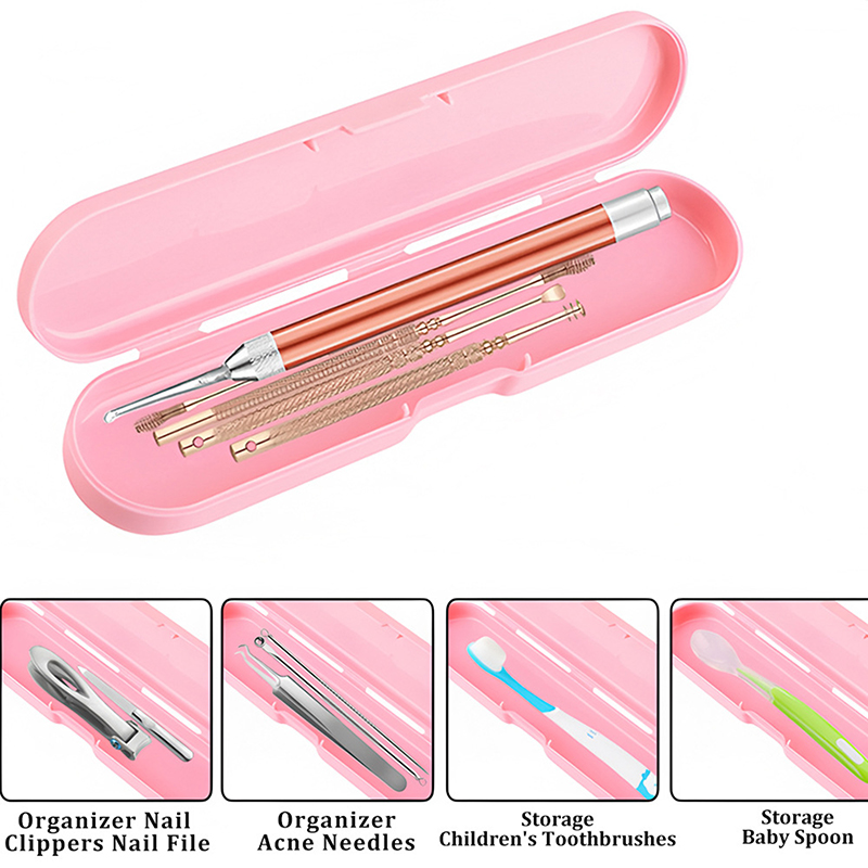File Cabinet - กล่องเก็บอุปกรณ์ทำเล็บแบบพกพา รูปทรงสี่เหลี่ยมผืนผ้า 1/8 ชิ้น สำหรับใส่แหนบ กรรไกรตัดเล็บ