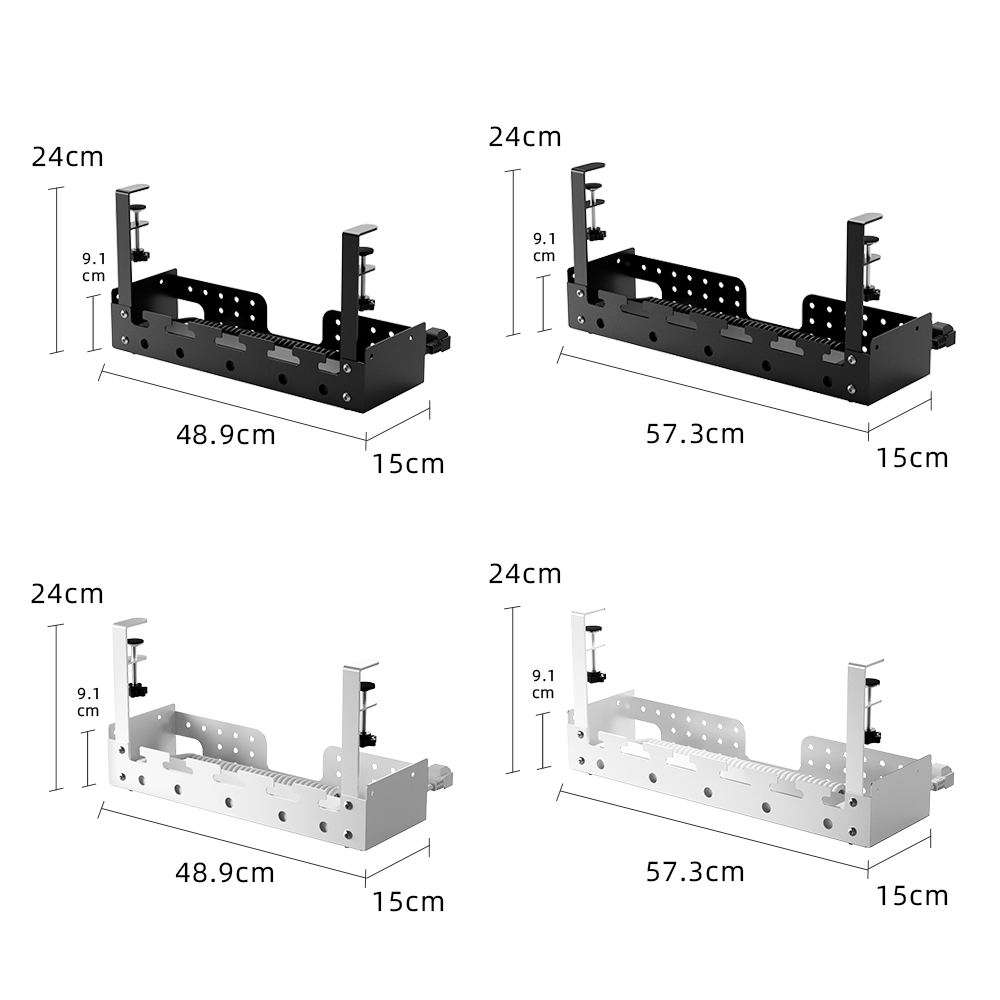 Desk Organizer - ไม่ต้องเจาะใต้โต๊ะ จัดการสายเคเบิล ประหยัดพื้นที่ โต๊ะทำงานขนาดใหญ่ แผงจัดระเบียบสายเคเบิลปรับได้