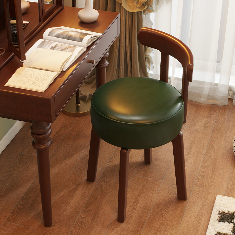 Office Chair Cushion - เก้าอี้แต่งตัวไม้เนื้อแข็งแบบหมุนได้ เบาะหนัง เก้าอี้แต่งตัวในห้องนอน เก้าอี้พนักพิงไม้เนื้อแข็ง โต๊ะทำงานและเก้าอี้สำนักงาน