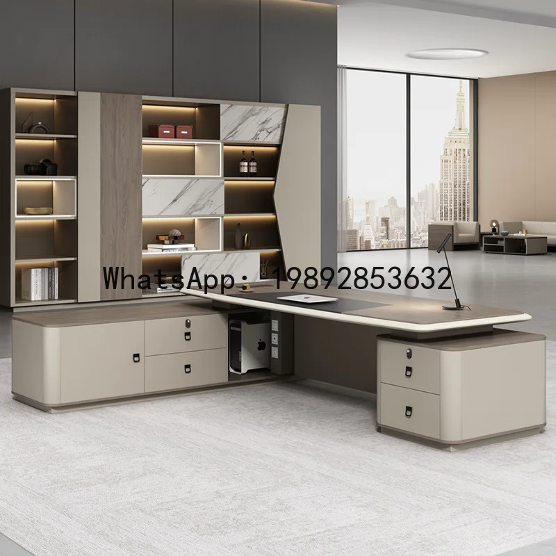 Office Chair - โต๊ะผู้บริหารสำนักงานประธานาธิบดี H5.15 โต๊ะผู้จัดการเคลือบเงา โต๊ะทำงานและชุดเก้าอี้สำนักงาน