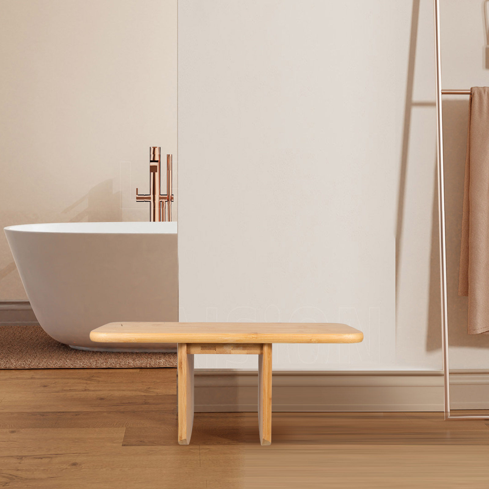 Office Stool - เก้าอี้ไม้ไผ่แบบพกพาอเนกประสงค์ ขนาดกะทัดรัด เหมาะสำหรับการนั่งสวดมนต์ สำนักงาน และบ้าน