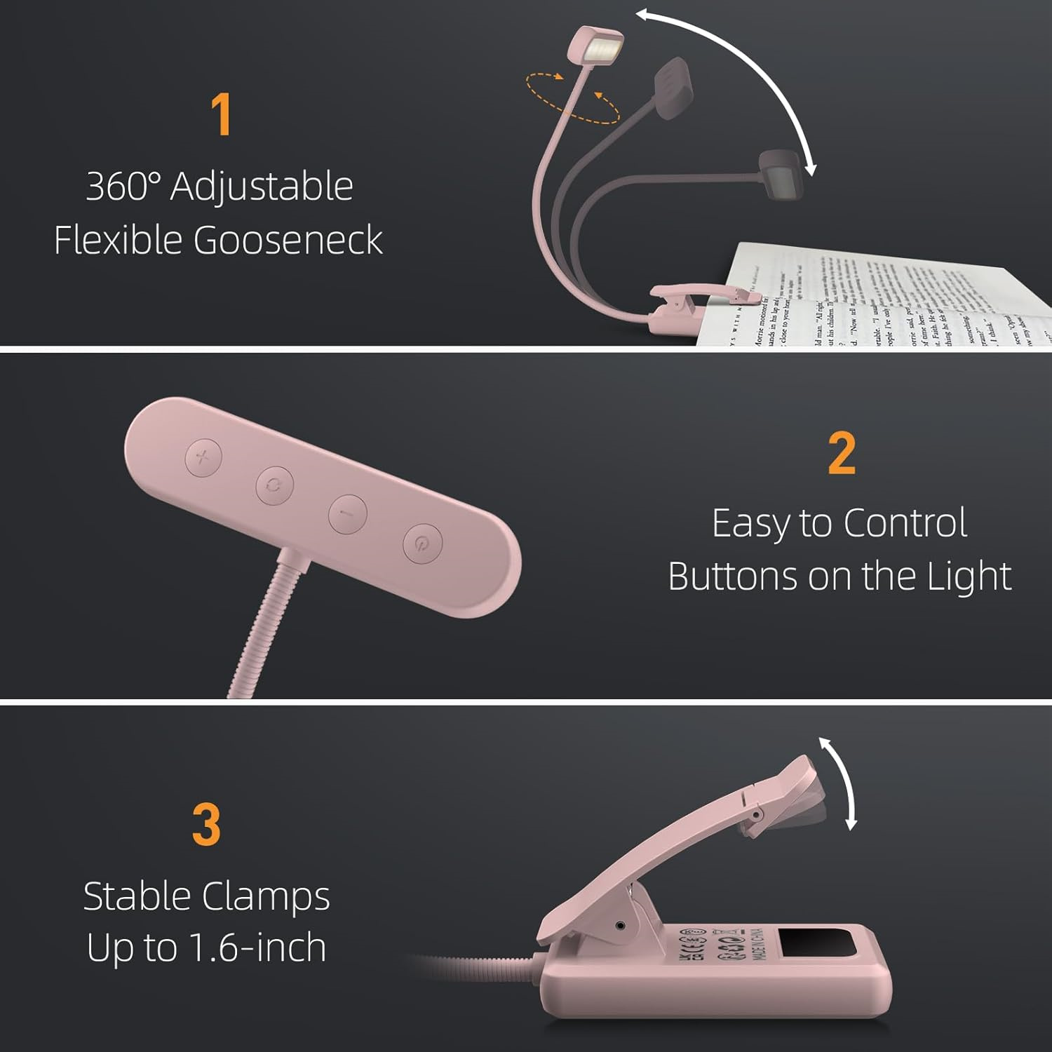 โคมไฟอ่านหนังสือแบบหนีบ สีดำ/ข - Desk Lamp บทวิจารณ์และราคา