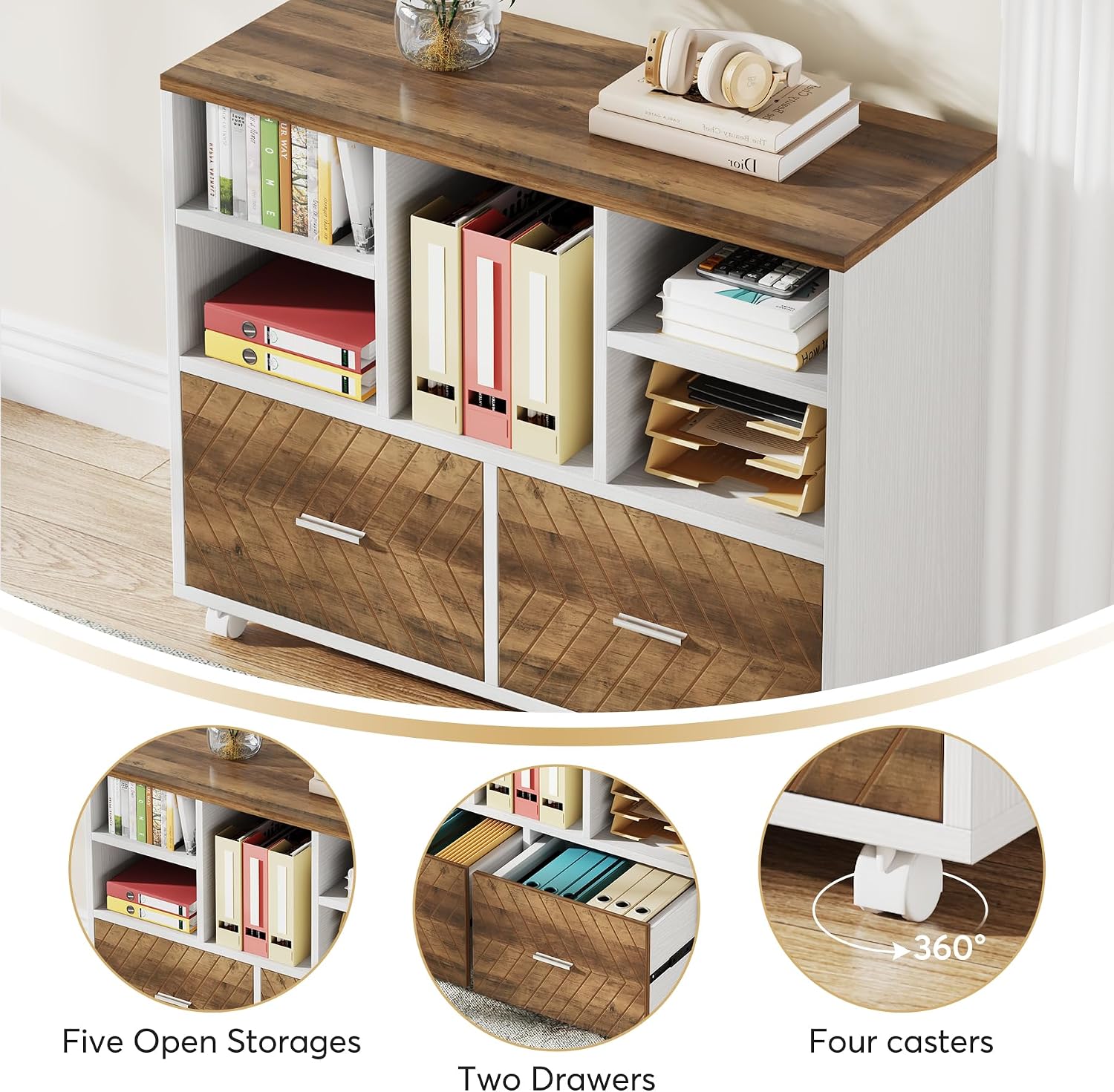 ตู้เก็บเอกสารไม้แบบ 2 ลิ้นชัก, - Printer Stand บทวิจารณ์และราคา