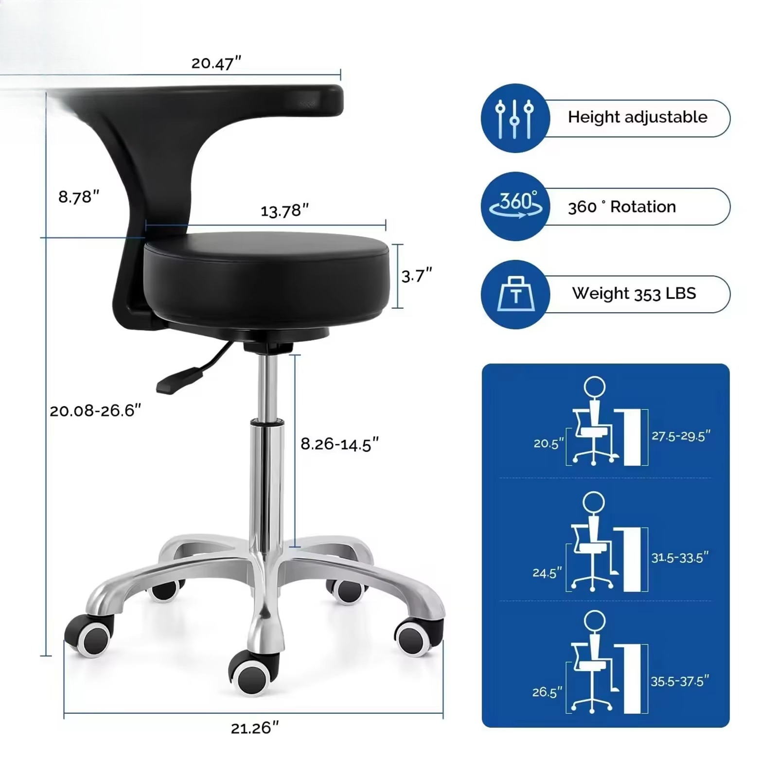 เก้าอี้ยกปรับระดับได้สไตล์นอร์ - Office Stool บทวิจารณ์และราคา