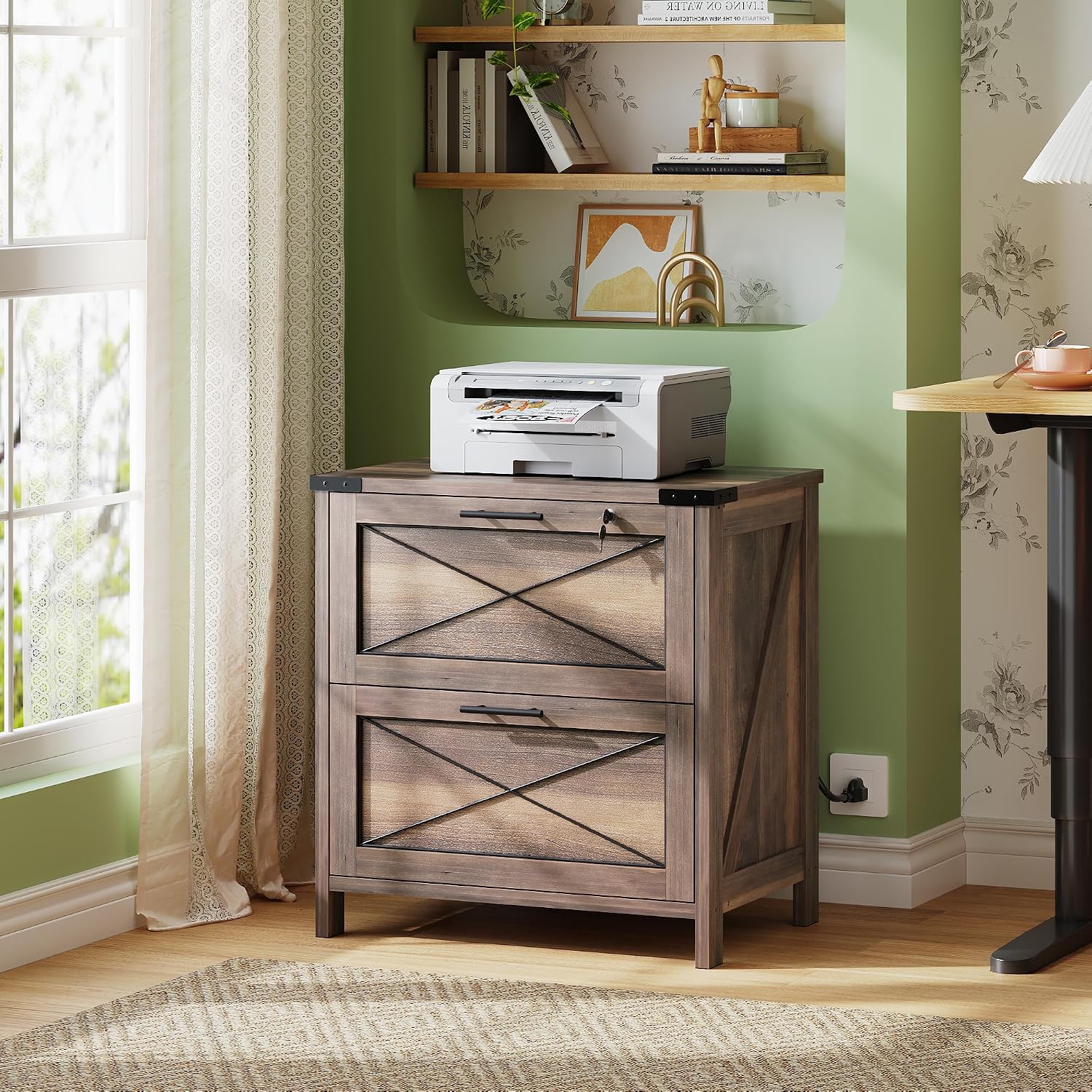 ตู้เก็บเอกสารไม้แบบเปิดด้านข้า - Printer Stand บทวิจารณ์และราคา
