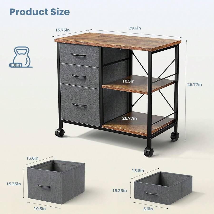 ตู้เก็บเอกสารแบบเคลื่อนที่ 3 ช - Printer Stand บทวิจารณ์และราคา