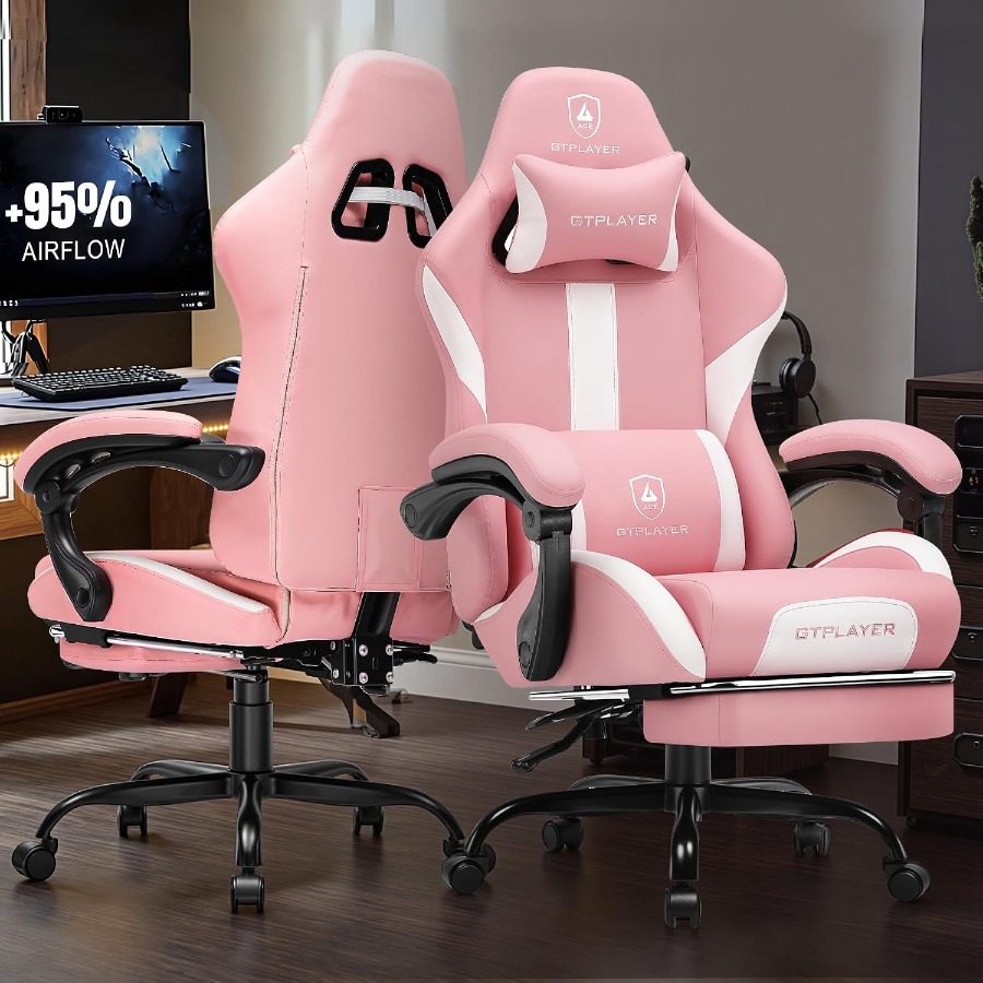 เก้าอี้เกมมิ่งพร้อมที่พักเท้าแ - Office Chair Cushion บทวิจารณ์และราคา
