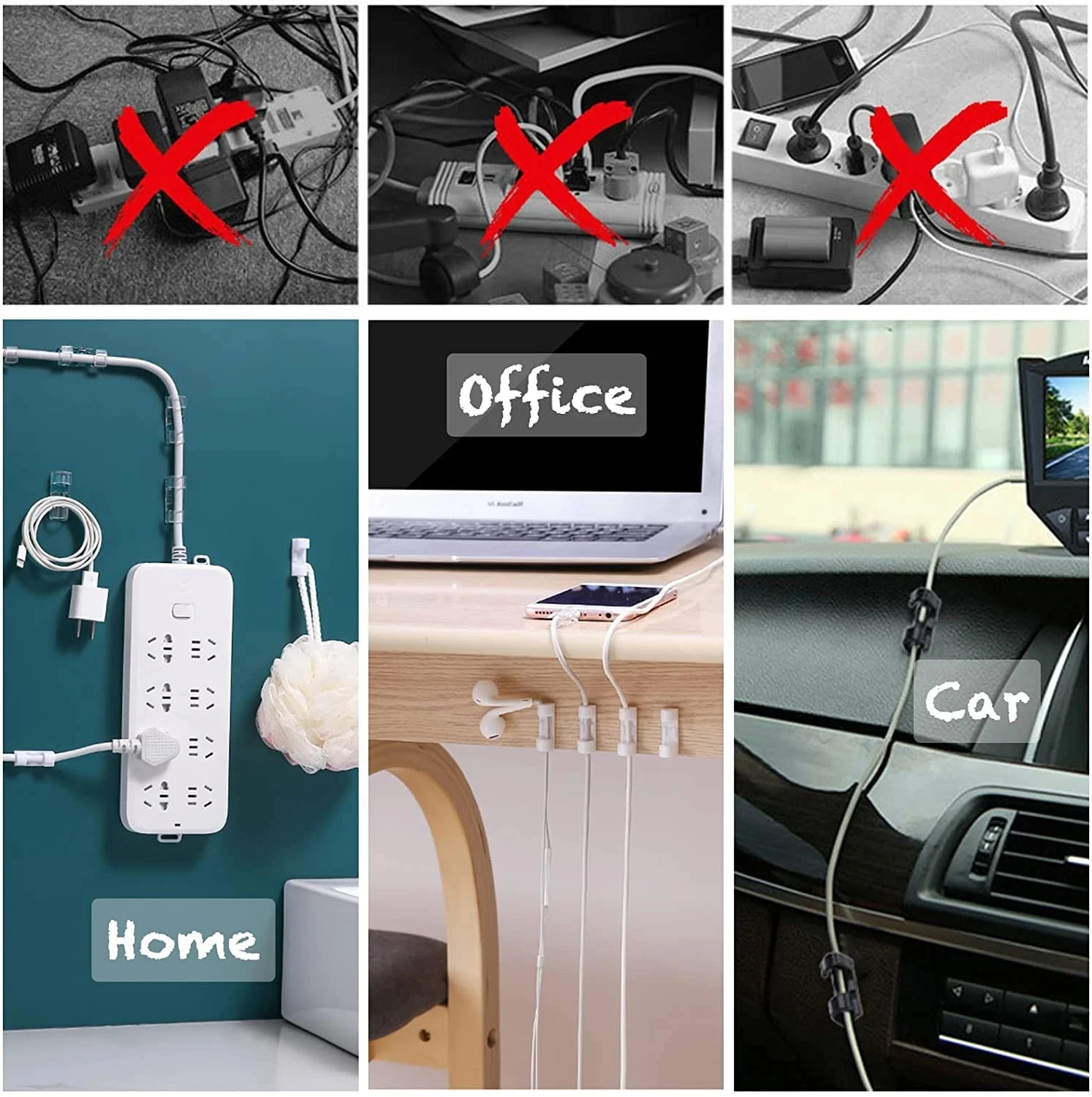 คลิปจัดสายเคเบิล ที่ยึดสายไฟแบ - Desk Organizer บทวิจารณ์และราคา