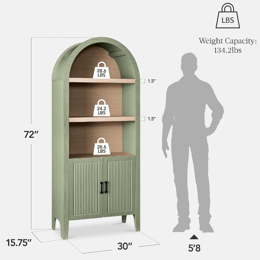 ตู้เก็บของในครัวทรงโค้งสูง 72  - Bookshelf บทวิจารณ์และราคา