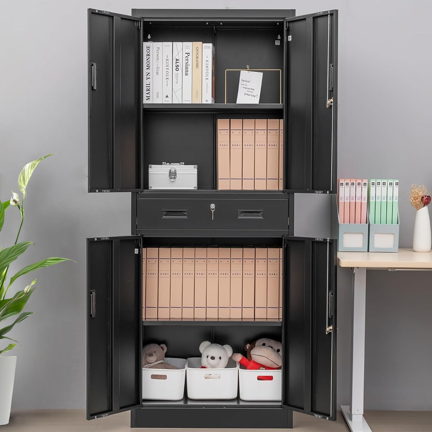 ตู้เก็บของโลหะสูงพร้อมลิ้นชัก, - File Cabinet บทวิจารณ์และราคา