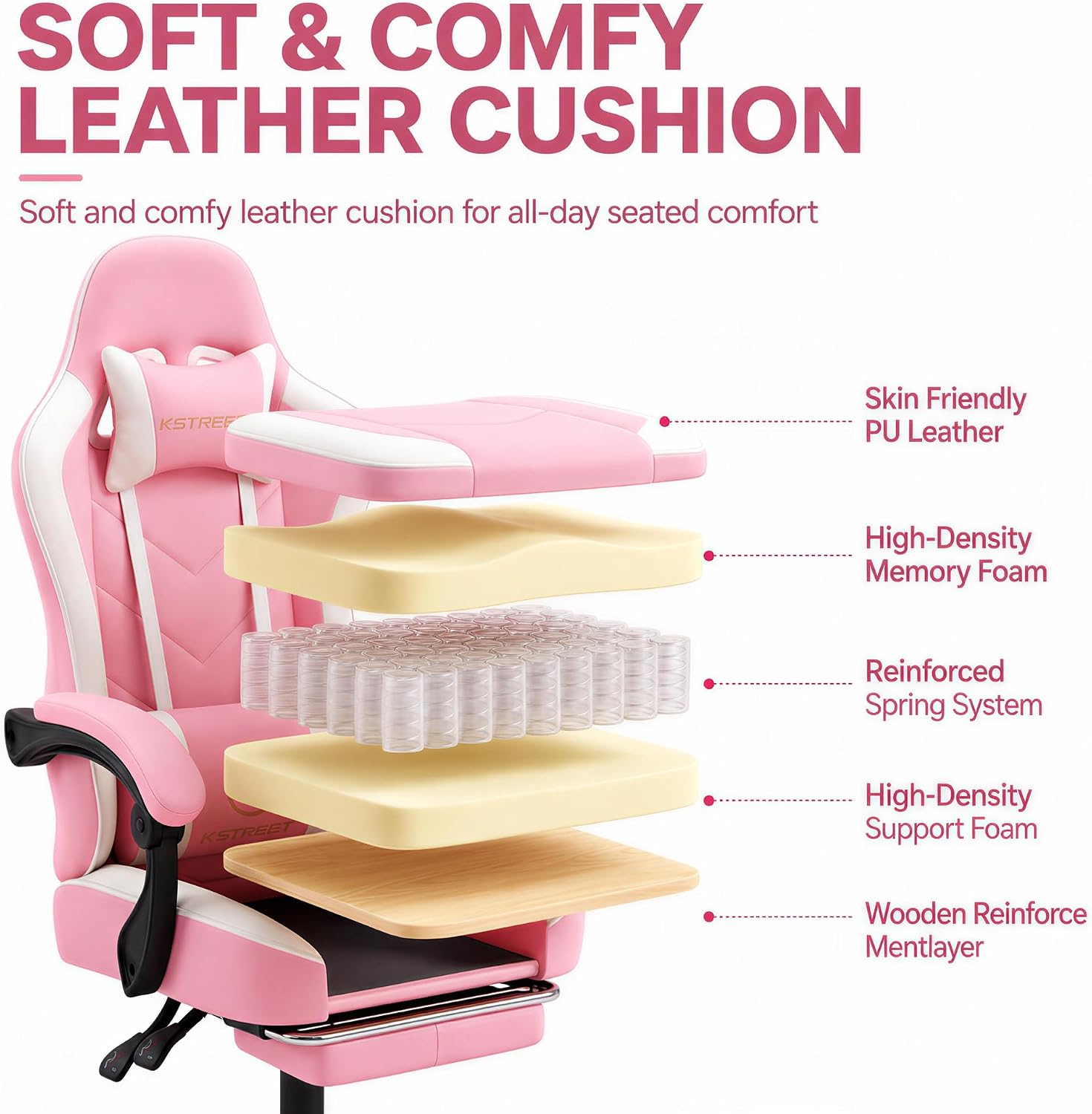 เก้าอี้เกมมิ่งพนักพิงสูงตามหลั - Office Chair Cushion บทวิจารณ์และราคา
