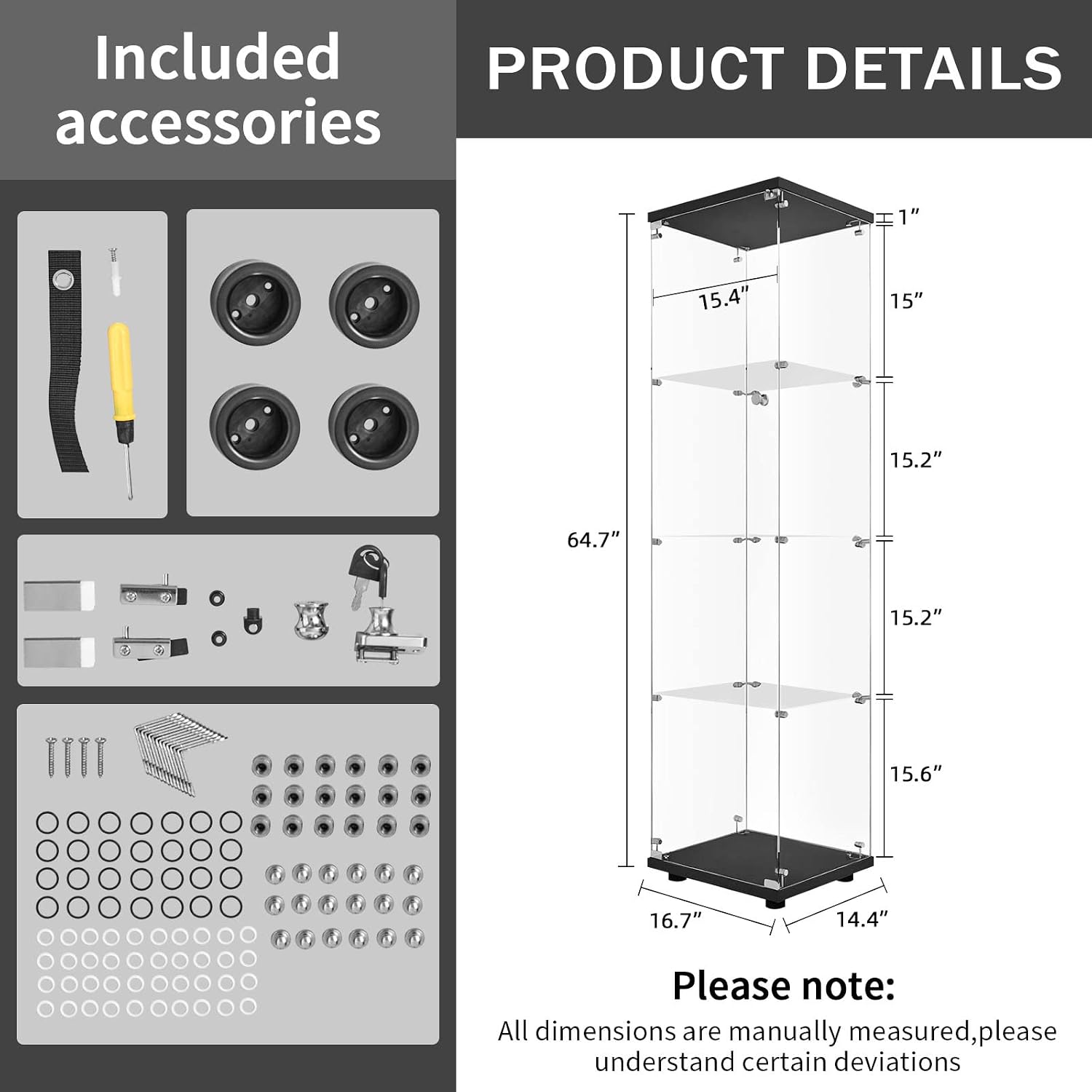 ตู้โชว์กระจกพร้อมกุญแจล็อค 4 ช - Bookshelf บทวิจารณ์และราคา