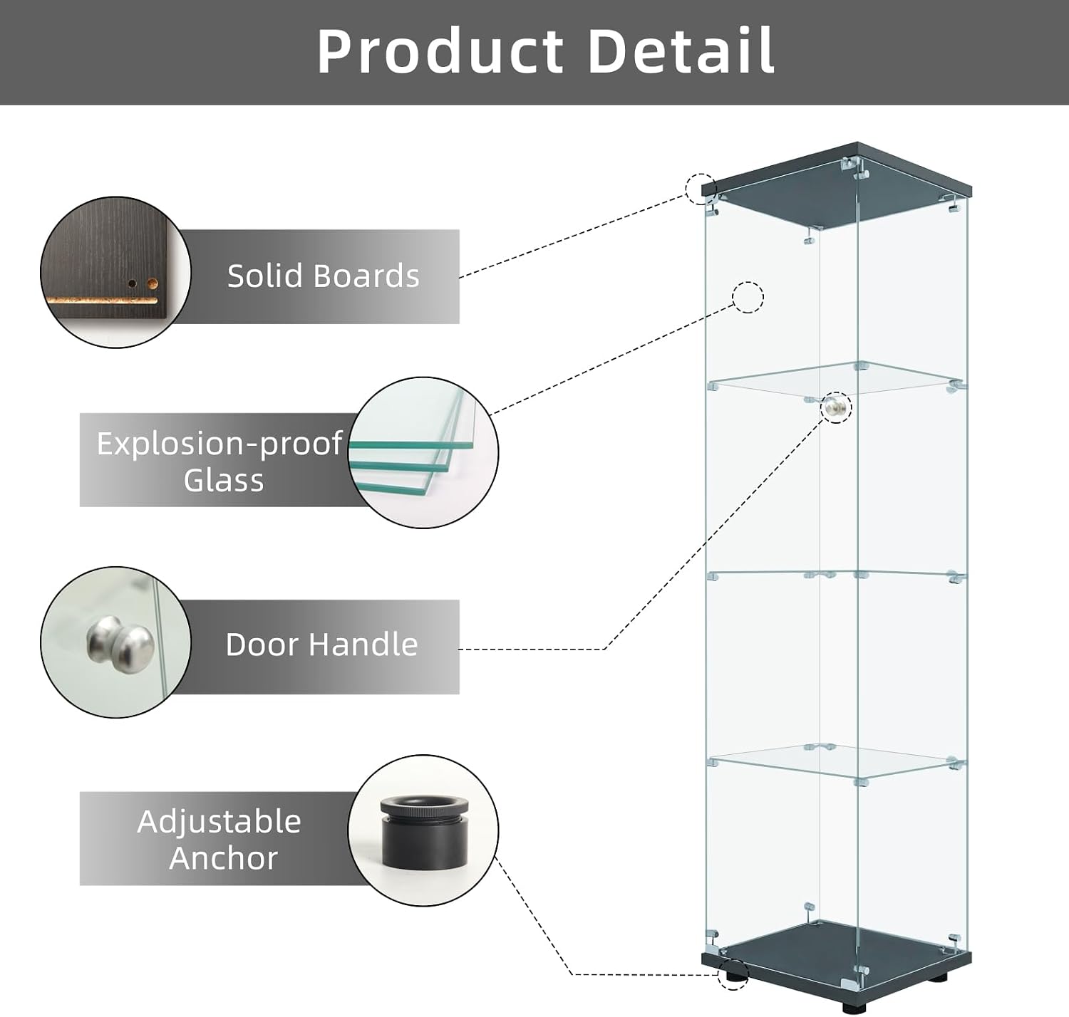 ตู้โชว์กระจกพร้อมกุญแจล็อค 4 ช - Bookshelf บทวิจารณ์และราคา