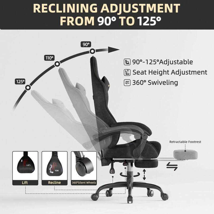 เก้าอี้เกมมิ่งพนักพิงสูง เก้าอ - Office Chair บทวิจารณ์และราคา