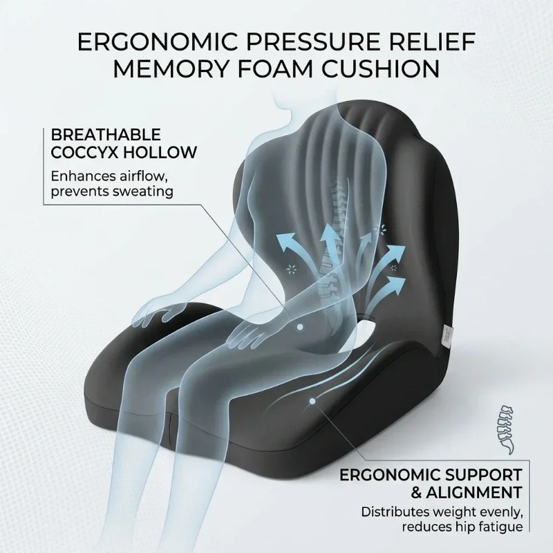 เบาะรองนั่งกระดูกก้นกบ เมมโมรี - Office Chair Cushion บทวิจารณ์และราคา